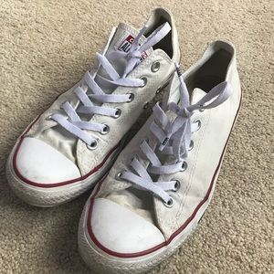 White Converse low tops